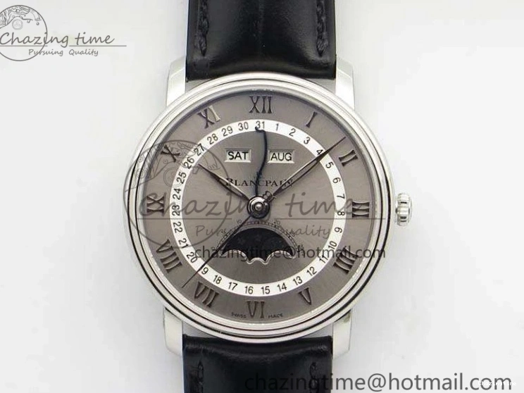 0416 FreshLook Villeret 6654 SS Complicated Function OMF 1:1 Best Edition White Dial On Brown Leather Strap A 8119